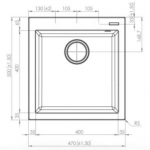 Elleci QUADRA102T 花崗岩廚房台上石盆 (黑色)